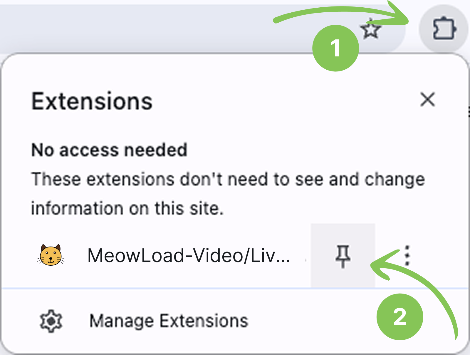 Pin the extension for quick access